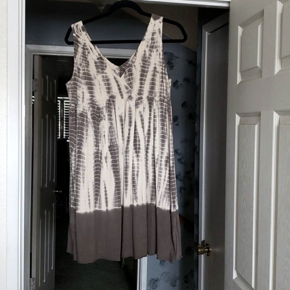 Tie dyed dress cream and gray size L Calvin Klen jean dress